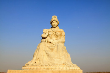 Child woman sculpture, Chinese traditional style of women's image