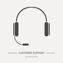 Customer support - business icon in flat style. Graphic design elements for ad, apps, website,packaging, poster or brochure. Vector illustration.