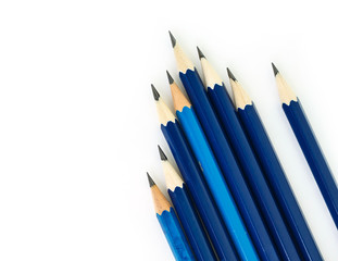 pencil blue tool art on white background