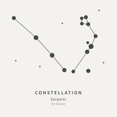 The Constellation of Serpens. The Serpent - linear icon. Vector illustration of the concept of astronomy.