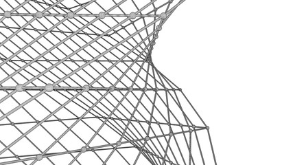 three-dimensional model of the atomic lattice. 3D rendering