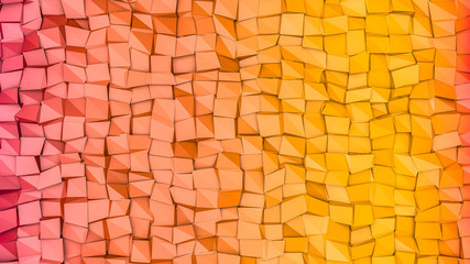 Fototapeta premium red orange low polygonal background. 3D rendering