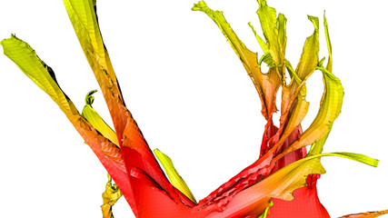 red orange abstract figure. low-poly model. 3D rendering