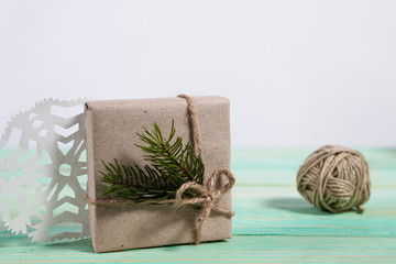 New Year's gifts in Kraft paper
