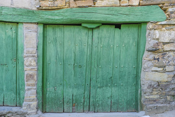 wood and stone houses in the province of Zamora in Spain