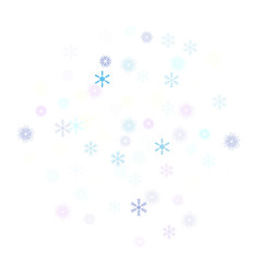 Falling down snow confetti, snowflake vector border. Festive winter, Christmas, New Year sale background. Cold weather, winter storm, scatter texture. Hipster snowfall falling snowflakes cool confetti