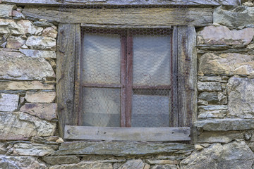 window, wood and stone houses in the province of Zamora in Spain