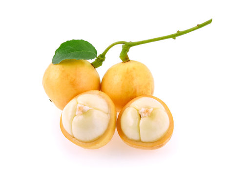 burmese grape(Baccaurea ramiflora) isolated on white background