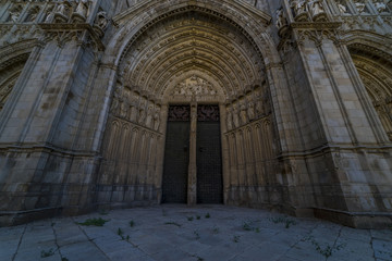 Fototapeta na wymiar Toledo - Cathedral Primada Santa Maria de Toledo facade spanish church Gothic style