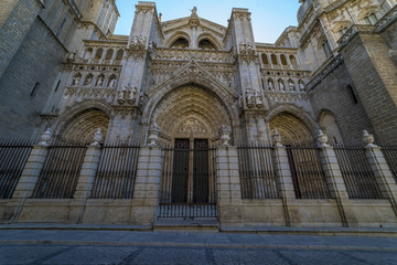 Fototapeta na wymiar Toledo - Cathedral Primada Santa Maria de Toledo facade spanish church Gothic style