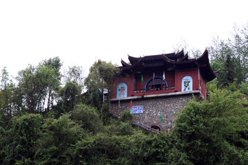 Fototapeta na wymiar ZiXia Taoist temple buildings landscape, in Zhangjiajie scenic area, china