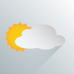 simple sun and cloud partly cloudy weather icon symbol vector illustration