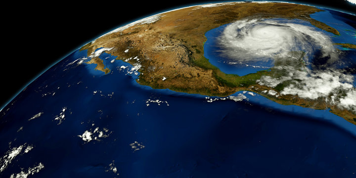 Extremely detailed and realistic high resolution 3D illustration of a Hurricane