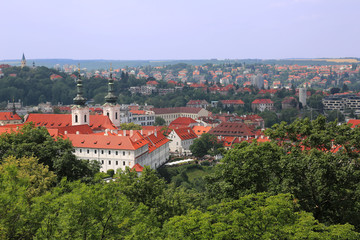 Obraz premium Aerial view of Strahov monastery in Prague, Czech Republic