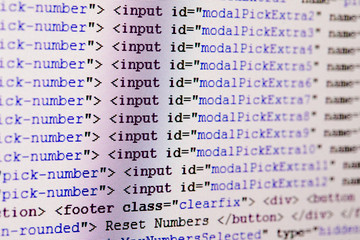 Programming code abstract screen of software developer. Computer script.