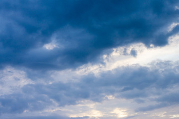 Nature of dark cloud on the sky before rain.