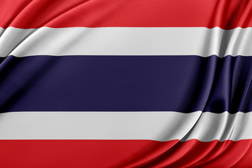 Thailand flag with a glossy silk texture.