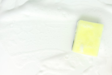 Bubbles foam white washing cleaning sponge