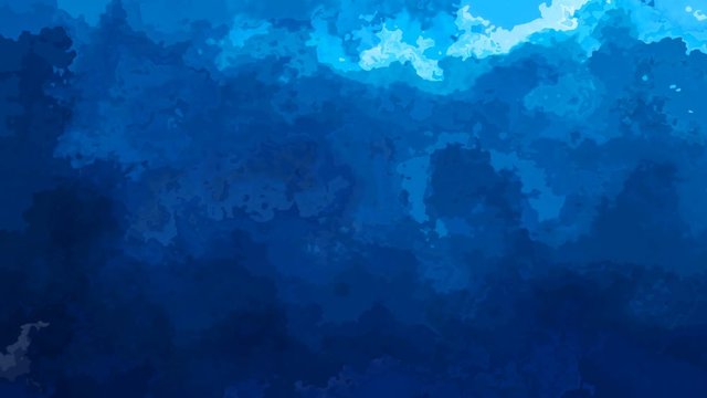 abstract animated stained background seamless loop video - watercolor effect - deep sea blue color