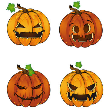 Funny Happy Halloween Jack-o-Lantern pumpkin lantern Collection Icons