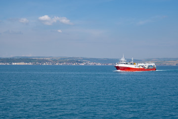 Fototapeta premium Passenger ferryboat sail in the sea