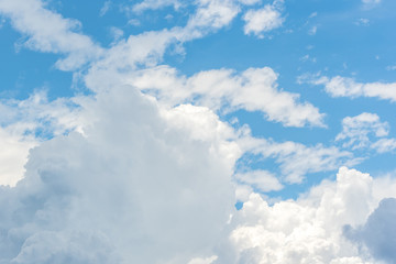 Naklejka na ściany i meble Cloudscape with blue sky and white clouds