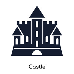 castle icons isolated on white background. Modern and editable castle icon. Simple icon vector illustration.