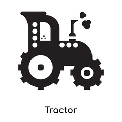 Obraz premium Tractor icon vector sign and symbol isolated on white background, Tractor logo concept