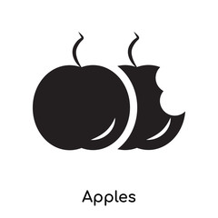 Apples icon vector sign and symbol isolated on white background, Apples logo concept