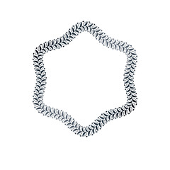 Luxury frame with empty copy-space, classic heraldic blank star shape created as rope design. Retro style label.