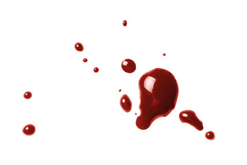 Drops of blood, isolated on white background