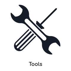 tools icons isolated on white background. Modern and editable tools icon. Simple icon vector illustration.