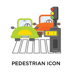 Pedestrian icon vector sign and symbol isolated on white background, Pedestrian logo concept