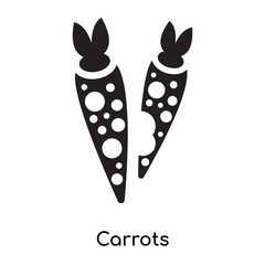 Carrots icon vector sign and symbol isolated on white background, Carrots logo concept