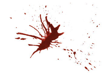 Drops of blood, isolated on white background