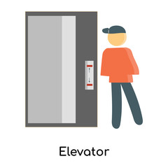 elevator icon isolated on white background. Simple and editable elevator icons. Modern icon vector illustration.