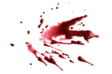 Drops of blood, isolated on white background