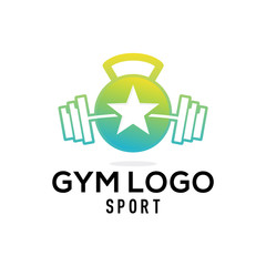 Stars Gym Logo Vector Template