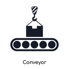 conveyor icons isolated on white background. Modern and editable conveyor icon. Simple icon vector illustration.