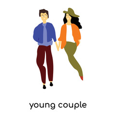 young couple icon isolated on white background. Simple and editable young couple icons. Modern icon vector illustration.