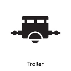 Trailer icon vector sign and symbol isolated on white background, Trailer logo concept