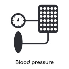 blood pressure icon isolated on white background. Simple and editable blood pressure icons. Modern icon vector illustration.