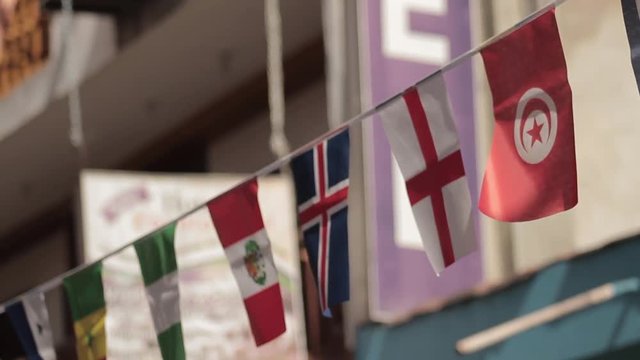 World flags in Medellin Colombia