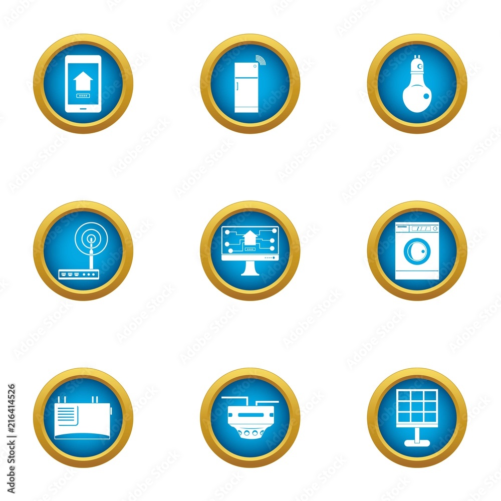 Poster access point icons set. flat set of 9 access point vector icons for web isolated on white background
