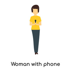 woman with phone icon isolated on white background. Simple and editable woman with phone icons. Modern icon vector illustration.
