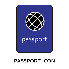 passport icons isolated on white background. Modern and editable passport icon. Simple icon vector illustration.