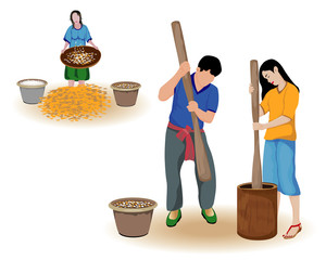 agriculturist cartoon shape vector design