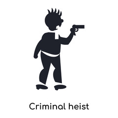 Criminal heist icon vector sign and symbol isolated on white background, Criminal heist logo concept