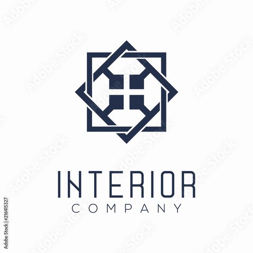 Minimalist Interior Logo Design Concept Stock Image And