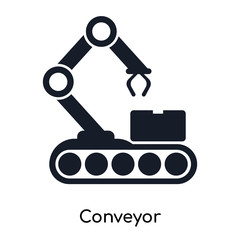 conveyor icons isolated on white background. Modern and editable conveyor icon. Simple icon vector illustration.